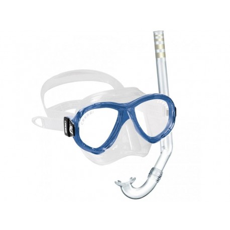 Cressi Perla Mare Set Maschera Jr + Aeratore Tubo col. AZZURRO